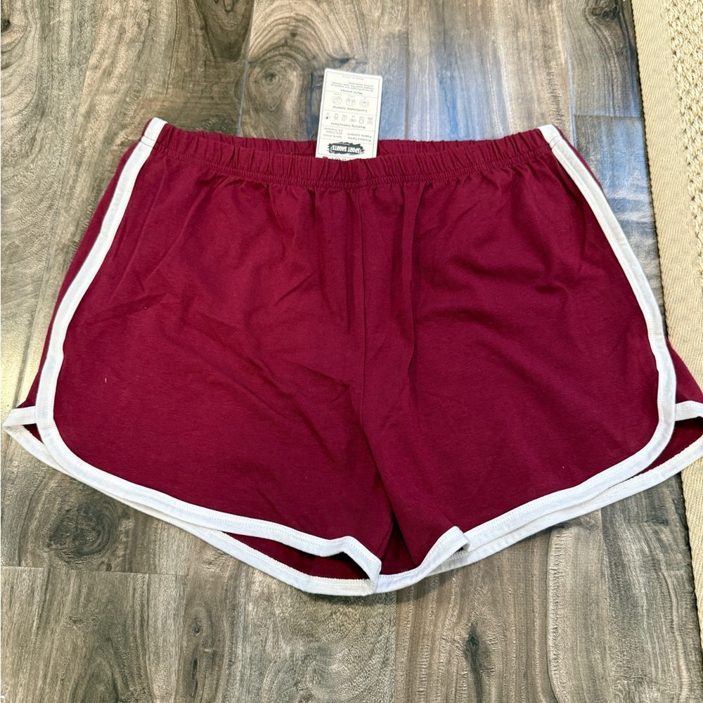 URATOT Sport Shorts – Burgundy with White Trim (XXL, NWT)